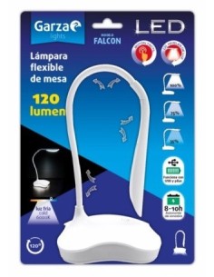 FLEXO SOBREM 120LM 6000K BL LED USB/PILAS FALCON GARZA