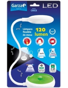 FLEXO SOBREM 120LM 6000K BL/VE LED USB/PILAS CHICK GARZA