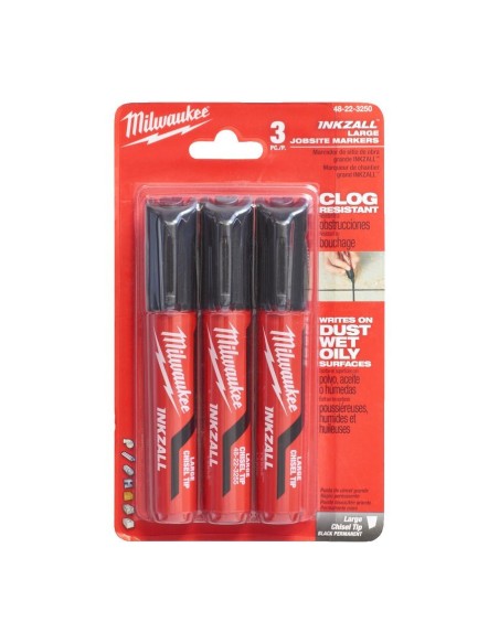MARCADOR CON PUNTA CINCELADA NEGRO 6MM 3UDS