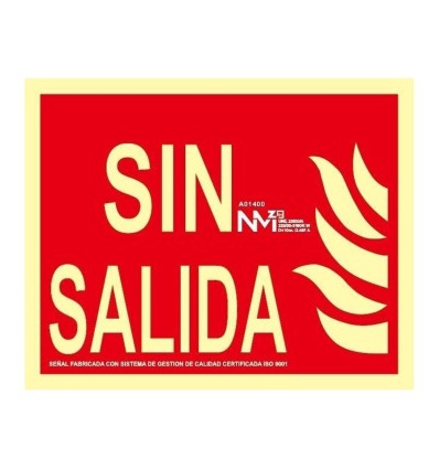 SEÑAL SIN SALIDA PVC NORMALUZ 1MM CLASE A 320X160MM