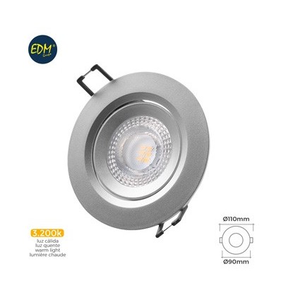 FOCO DOWNLIGHT RDO 5W 380LM 3200K Ø7,4X11X9CM PL CR EMP LED