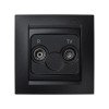 BASE ANTENA 37X105X169MM 2 TOMAS EMPOTRAR FINAL GRAFIT SERIE