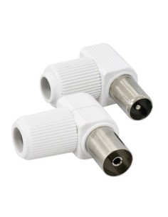 CONECTOR ANTENA COAXIAL HEMBRA ACODADO 9.5MM PVC HEPOLUZ