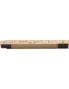 METALRO PLEGABLE MAD. ABED. 2MX17 MM NATUR GRADUACION EN PULGADAS- MM