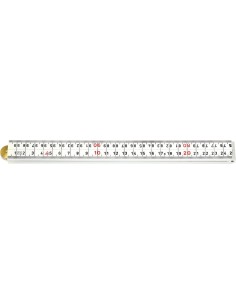 METALRO PLEGABLE PLASTICO 1MX13 MM BLANCA 4 SEGMENTADA.