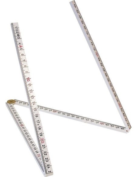 METALRO PLEGABLE PLASTICO 1MX13 MM BLANCA 4 SEGMENTADA.