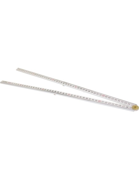 METALRO PLEGABLE PLASTICO 1MX13 MM BLANCA 4 SEGMENTADA.