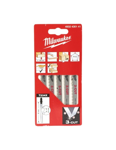 HOJA CALAR T-234 X 3-CUT CORTE RAPIDO Y LIMPIO 91 MM PASO 2.5 MM 5 UD