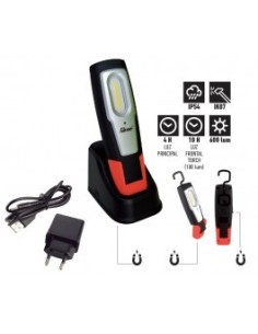 PORTATIL LED COB 6W 600 LUMENS CARGADOR USB CON IMAN Y GANCHO