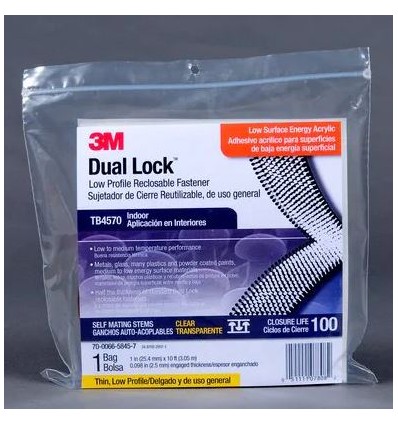 VELCRO DUAL LOCKA25MM X 3M X 1,7MM TRANSPARENTE TB4570