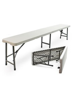 BANCO JARD 181X26X42CM PLEG NATUUR RESINA-ACERO SIN RESPALDO