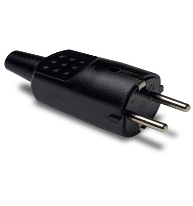 CLAVIJA 4,8MM CAUCHO 16A-250V NEGRO 1104