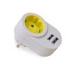 ADAPTADOR ELEC 16A-250V 1 TOMA+2 USB 2.1 BL/PIST FAMAT