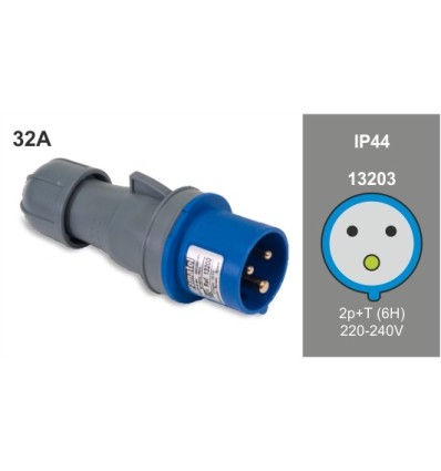 CLAVIJA 2P+T 32A 220-240V IP-44 13203