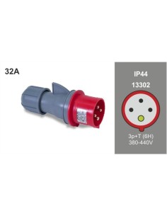 CLAVIJA AEREA MOVIL 32A.3POLOS+TIERRA 380-415V IP 44 13302