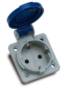 BASE ELEC 75X75X52 EMP 2P+TTL 16A 220V IP44 POL/ABS AZ 13950