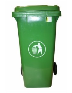 CONTENEDOR BASURA 120 LT VERDE CON RUEDAS
