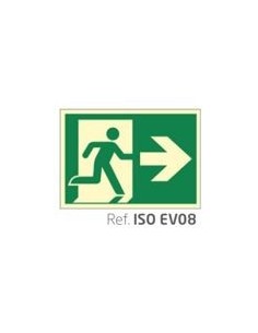 SALIDA EMERGENCIA DERECHA DIN A 4 FOTOLUMINISCENTE
