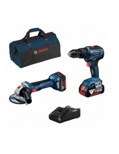 TALADRO GSB 18V-55 + AMOLADORA GWS 18V-7 2 BAT 4.0AH + BOLSA BOSCH
