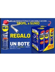 MULTIUSOS WD-40 DOBLE ACCION 500ML X 5 + REGALO FLEXIBLE 400ML X 1