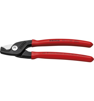 CIZALLA PARA CABLE CON MANGOS DE PLASTICO 160MM FORMA ESTRECHA CABEZA