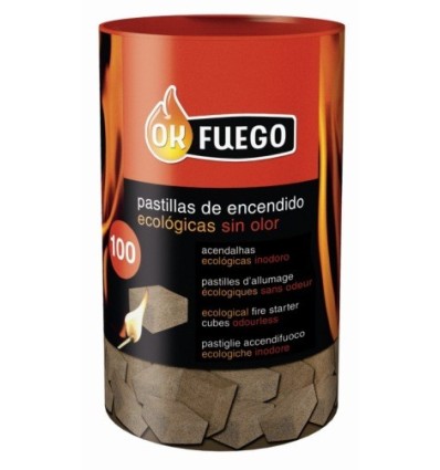 PASTILLA ENCENDIDO BARBACOA ECOLOGICA OK FUEGO 100 PZ