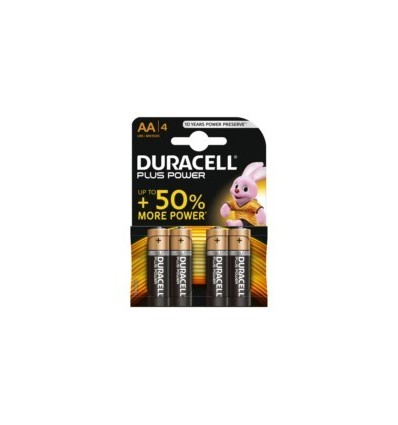 PILA ALCALINA LR06 AA 1,5V POWER PLUS DURACELL 4 PZ