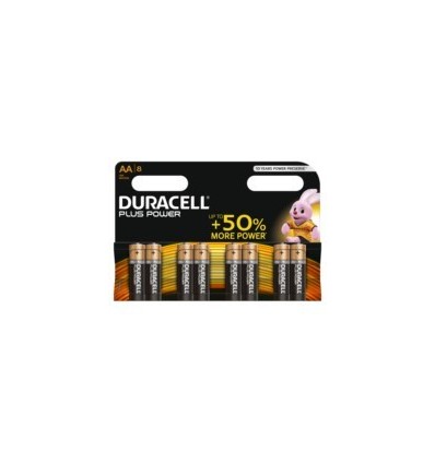 PILA ALCALINA LR06 AA 1,5V POWER PLUS DURACELL 8 PZ