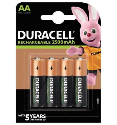 PILA RECARGABLE LR06 AA 2500MAH ULTRA DURACELL 4 PZAS