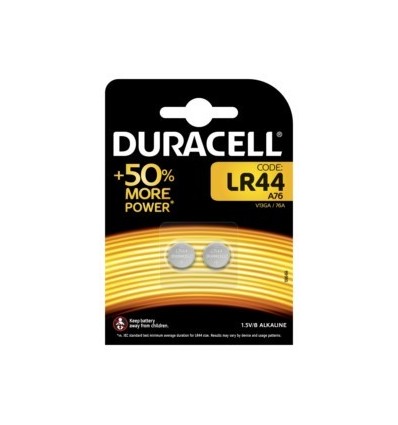 PILA BOTON LR44 DURACELL 2 PZ