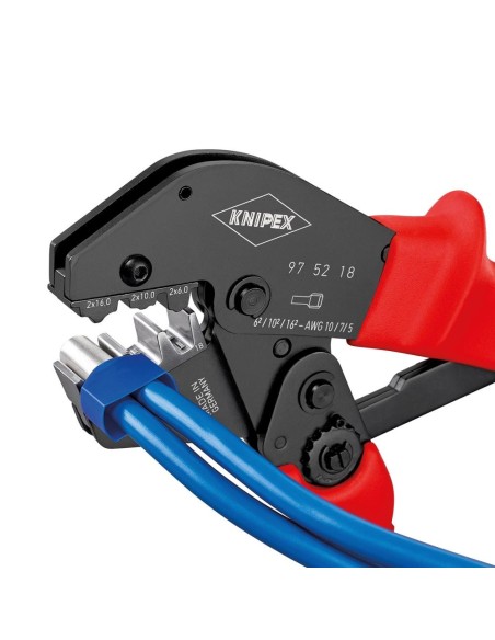 CRIMPADORA CON PALANCA PARA VIROLAS DE CABLE TWIN 2X6.2X10 Y 2X16QMM