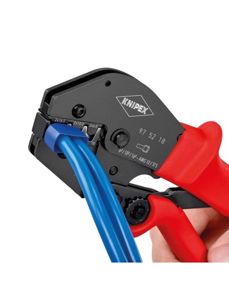 CRIMPADORA CON PALANCA PARA VIROLAS DE CABLE TWIN 2X6.2X10 Y 2X16QMM
