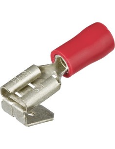 CASQUILLOS CONECTORES PLANOS ROJOS CON DERIVACION 0.5-1.0MM2 A 100UD.