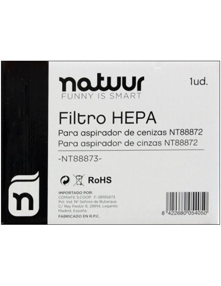 FILTRO ASPIRADOR CENIZA HEPA 18LT VOLCANY NATUUR NT88873