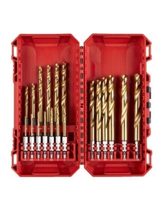 Juego brocas HSS-G TIN mango hexagonal 1/4" 2-10 mm 19 piezas