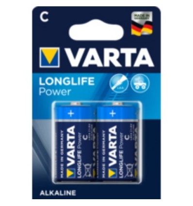 PILA ALCALINA LR14 1,5V LONGLIFE POWER VARTA 2 PZ