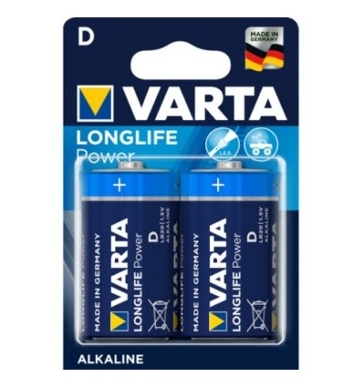 PILA ALCALINA LR20 1,5V LONGLIFE POWER VARTA 2 PZ