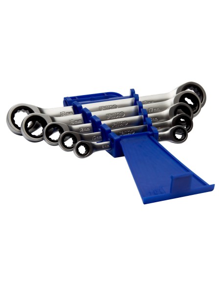 JUEGO 5 LLAVES COMBINADAS DOBLE CON CARRACA 8X9-18X19 MM