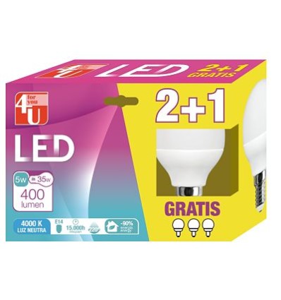 LAMPARA LED ESF 5,5W E14 220º 470LM 40K CJ2+1