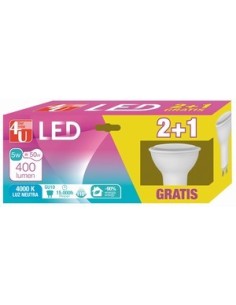 LAMPARA LED GU10 5W 110º 400LM 40K CAJA 2+1