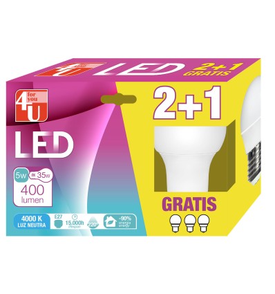 LAMPARA LED ESF 5,5W E27 220º 470LM 40K CJ2+1