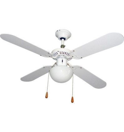 VENTILADOR TECHO 105CM CON LUZ 50W-3 VELOCIDADES 4ASPAS