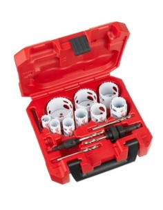 JUEGO CORONAS HOLE DOZER 12 PIEZAS 22-27-32-60-68-70-76-92-102 MM Y ACCESORIOS