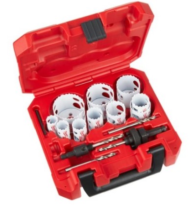 JUEGO CORONAS HOLE DOZER 13 PIEZAS 22-25-32-41-51-60-73-83-105 MM Y ACCESORIOS
