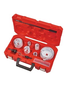 JUEGO CORONAS HOLE DOZER 13 PIEZAS 25-32-35-51-54-76-92-114 MM Y ACCESORIOS