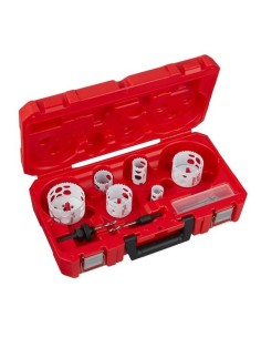 JUEGO CORONAS HOLE DOZER 10 PIEZAS 25-32-40-54-68-76 MM Y ACCESORIOS