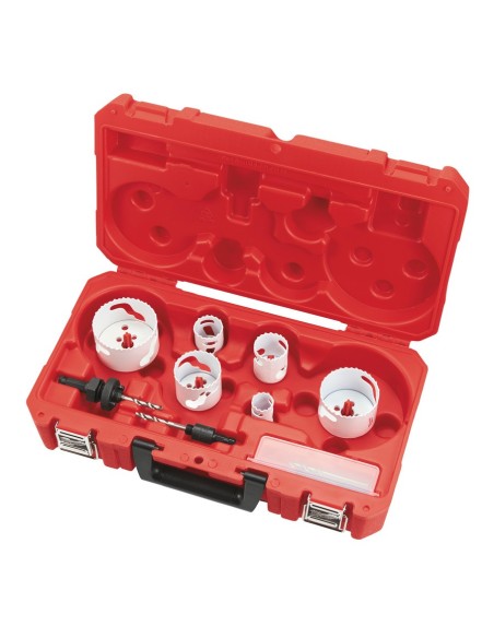 JUEGO CORONAS HOLE DOZER 10 PIEZAS 25-32-40-54-68-76 MM Y ACCESORIOS