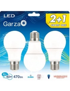 LAMPARA GZ LED STD 6W E27 240º 470 LM 30K BL.2+1