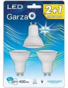 LAMPARA GZ LED GU10 SMD 5W 110º 400LM 40K BL.2+1