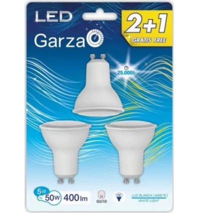 LAMPARA GZ LED GU10 SMD 5W 110º 400LM 40K BL.2+1